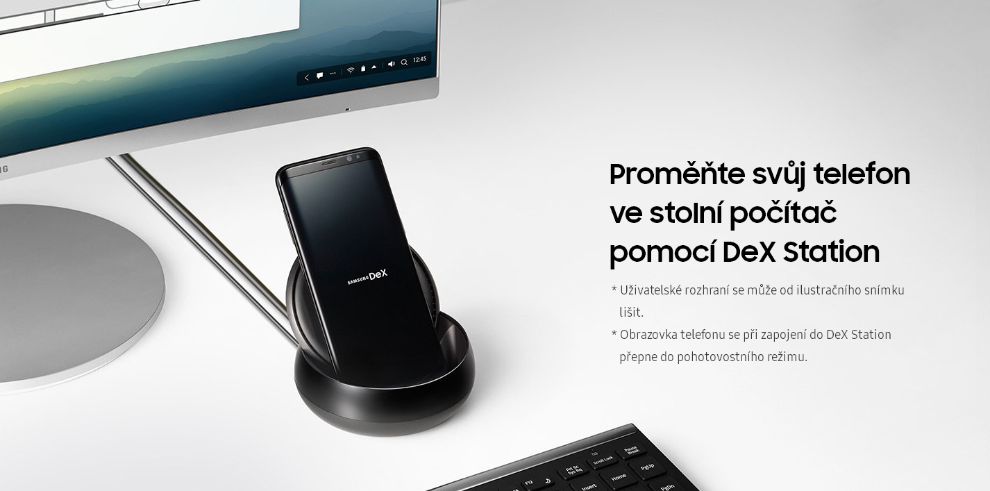 S dokovac stanic Samsung DeX pipojte v Galaxy S8/S8+/S8 Note telefon ke klvesnici, monitoru a myi - z vaeho chytrho telefonu tak zskte nhradu za stoln pota - v podstat mobiln kancel. 