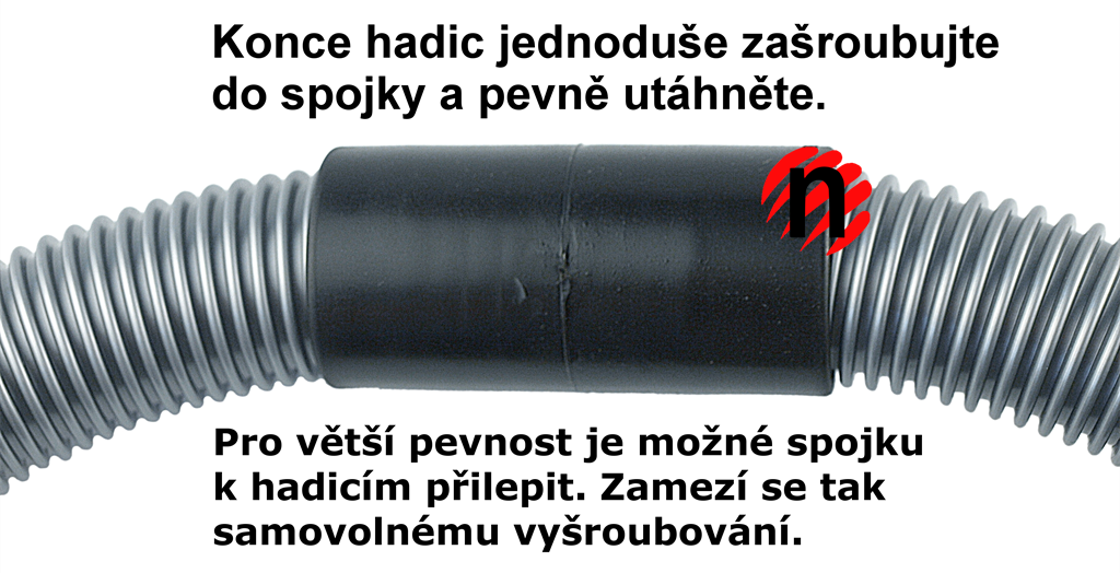 Prun spojovac dl k prodlouen nebo oprav hadice k vysavai (roubovac 32 mm)