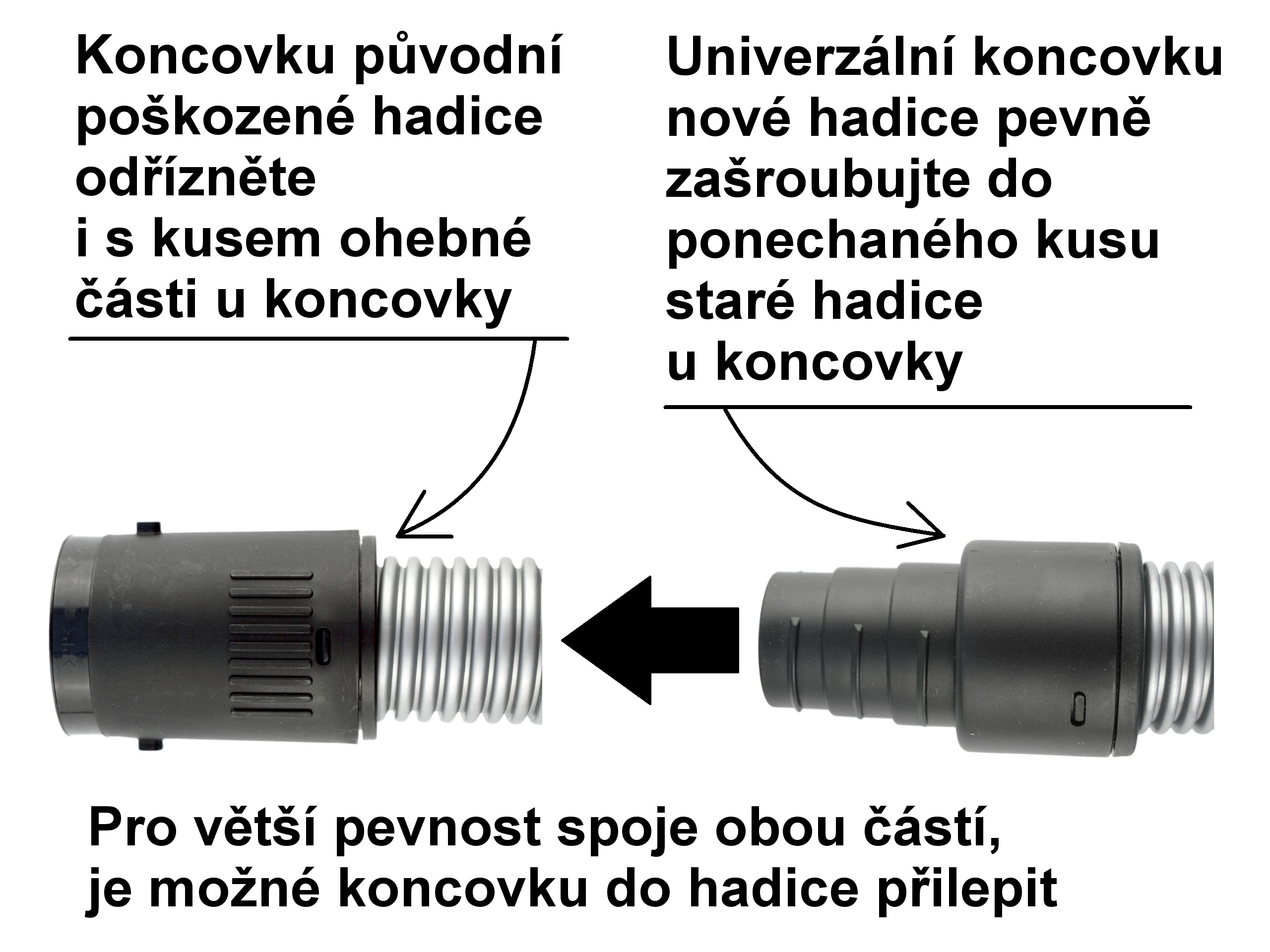 Univerzln hadice k vysavai s madlem (32 a 35mm) a roubovac spojkou pro hadice 32,35 a 38 mm