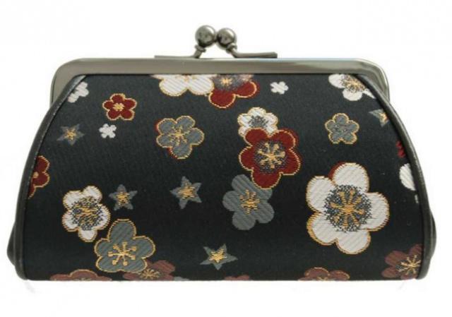 Dmsk japonsk penenka z kimono ltky - Nishijin Ume Black Flower