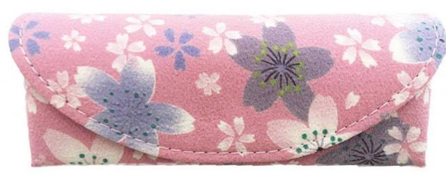 Japonsk pouzdro na brle potaen kimono ltkou Pink