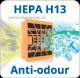 Typ HEPA filtru bu modr ZVCA50H nebo oranov Anti-Odour s aktivnm uhlm. Oba H13.
