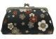 Japonsk dmsk penenka Nishijin Ume Black Flowers