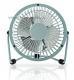 Stoln mini ventiltor kovov o prmru 10 cm + USB, Modr