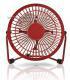 Stoln mini ventiltor kovov o prmru 10 cm + USB, erven