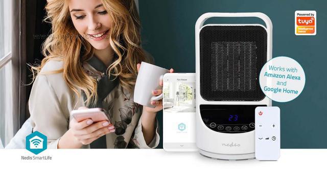 Wi-Fi inteligentní keramický horkovzdušný ventilátor Nedis HTFA22WTW Wi-Fi inteligentní keramický horkovzdušný ventilátor Nedis HTFA22WTW